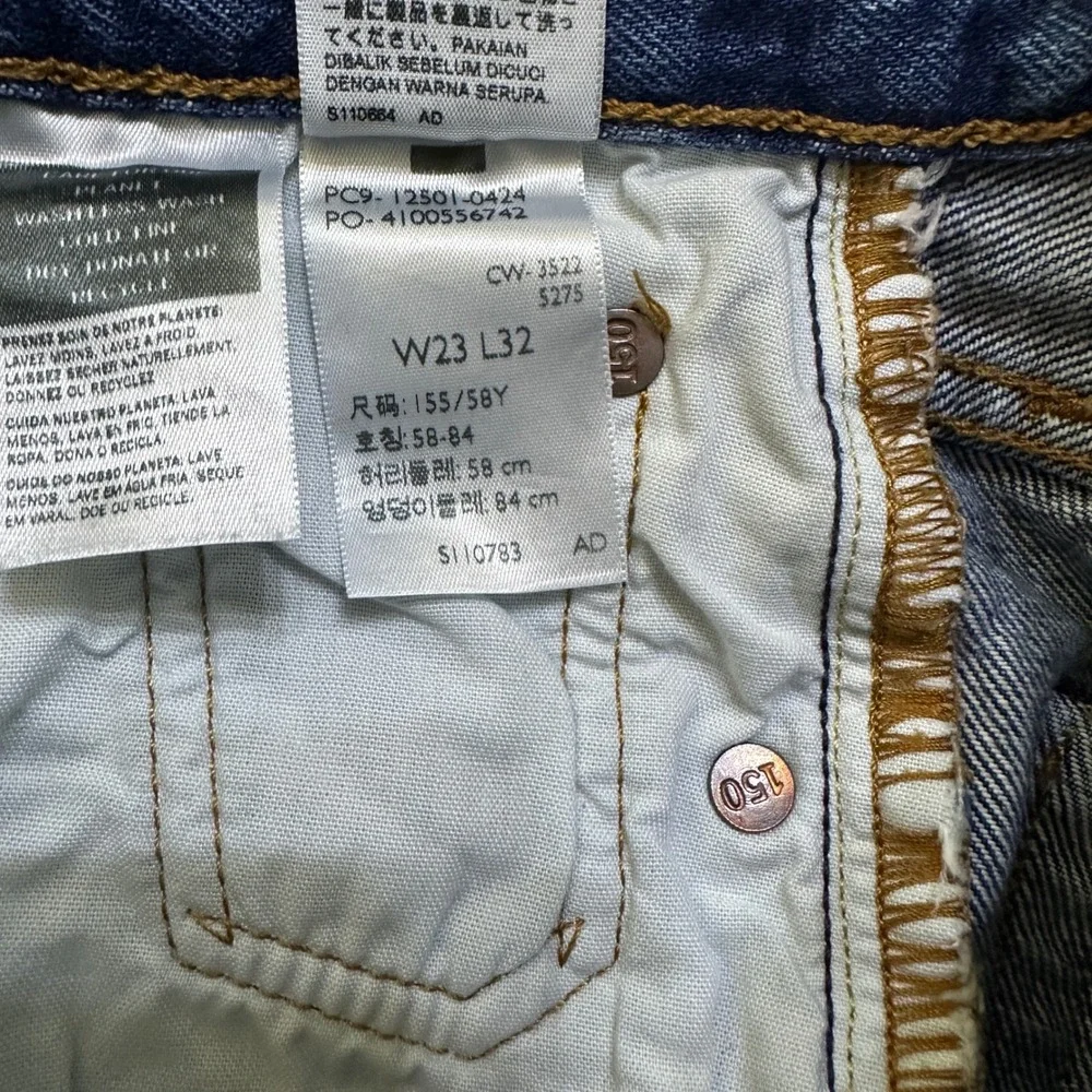 Levi's 501 150th Anniversary Selvedge Jeans Womens 23 x 32 Distressed Button Fly